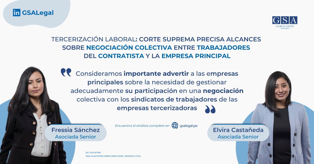 Tercerización Laboral - Negociación Colectiva - Corte Suprema